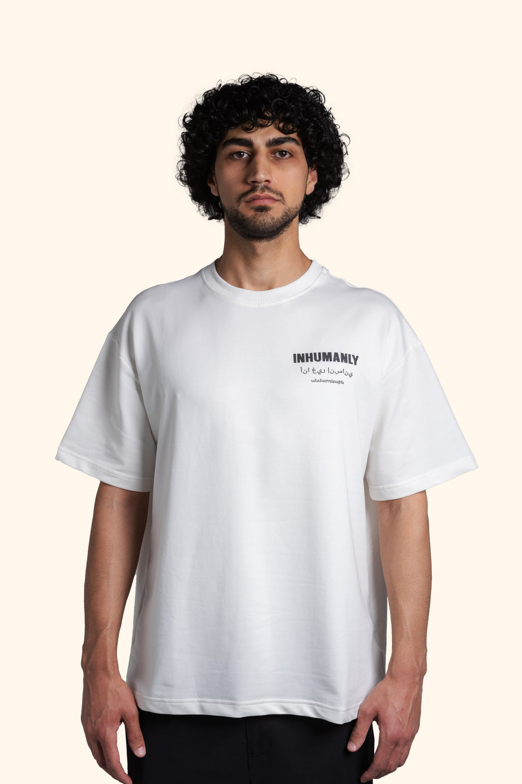 INHUMANLY T-SHIRT in CREAM