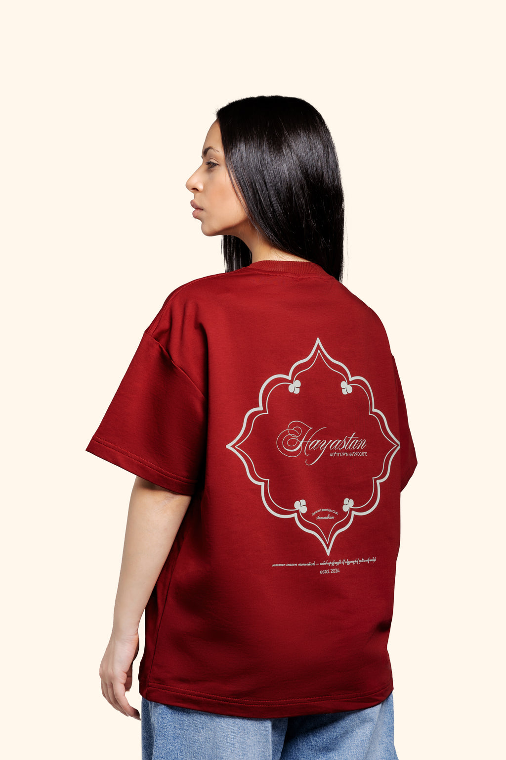 HAYASTAN T-SHIRT in BURGUNDY