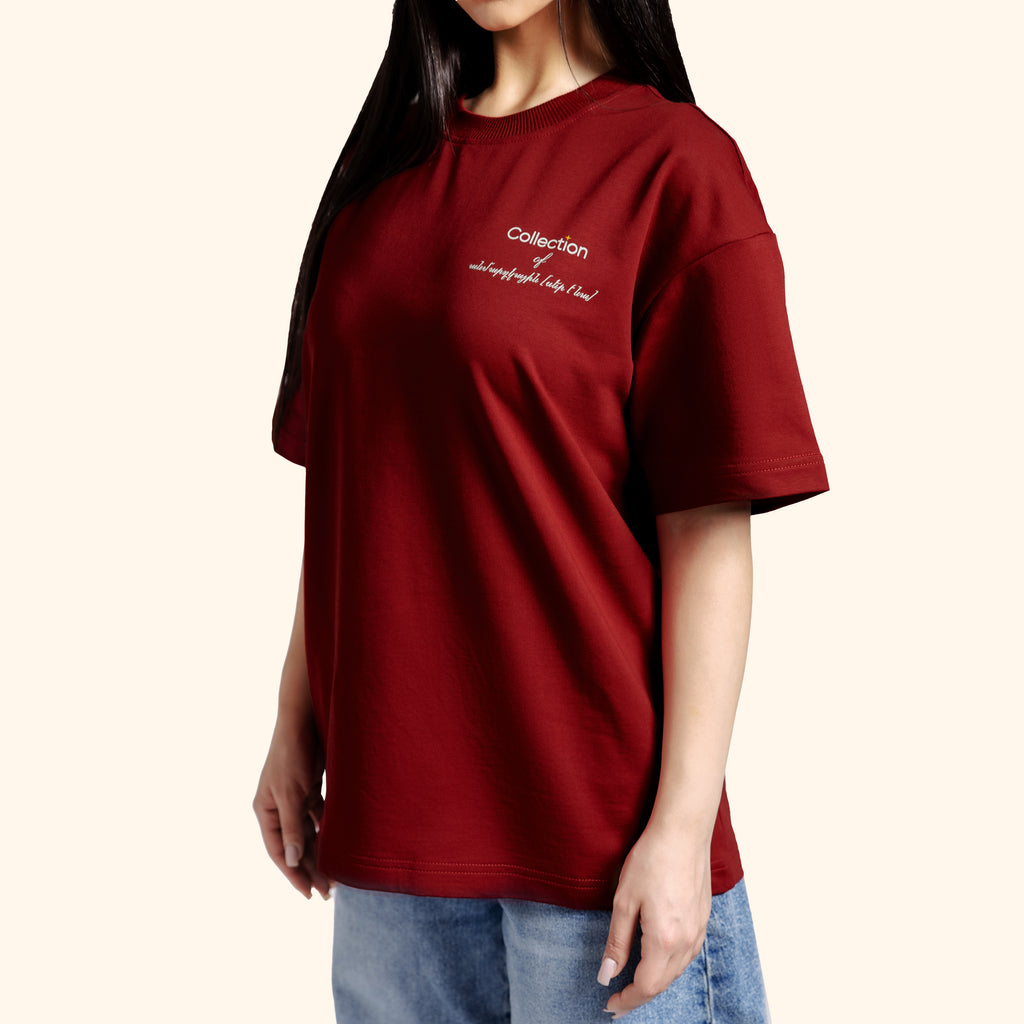 SER E NA T-SHIRT in BURGUNDY