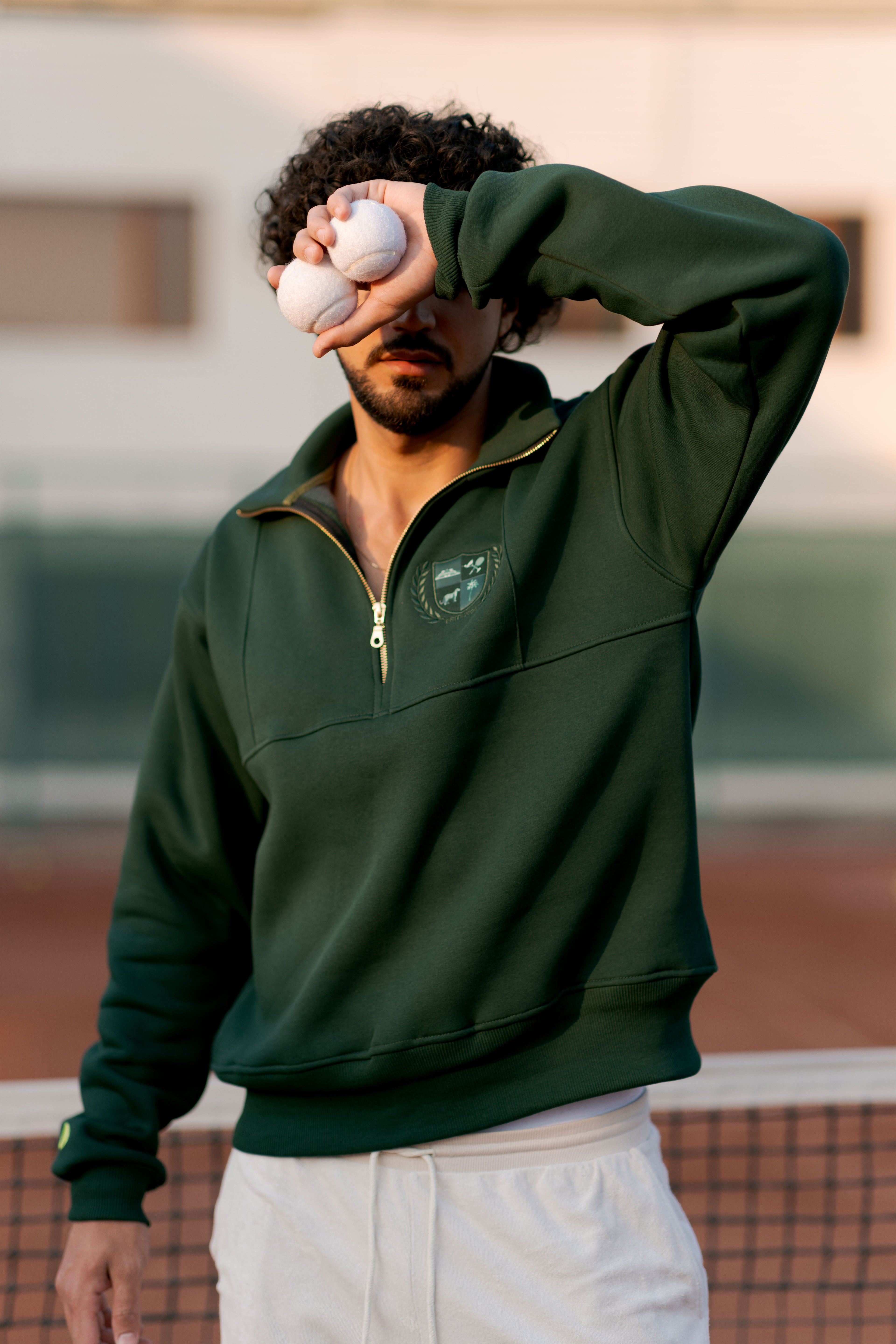 HALF–ZIPPER in COLLEGIATE GREEN